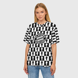 Футболка оверсайз женская Бавария Мюнхен люди паттерн текстура, цвет: 3D-принт — фото 2