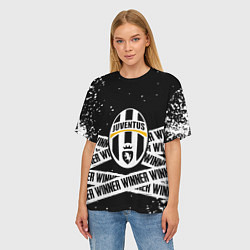 Футболка оверсайз женская Juventus подедитель краски, цвет: 3D-принт — фото 2