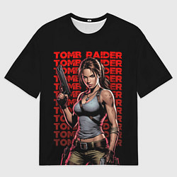 Футболка оверсайз женская Лара с пушками в руках, цвет: 3D-принт