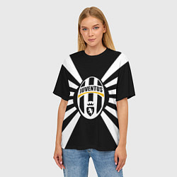 Футболка оверсайз женская Ювентус линии, цвет: 3D-принт — фото 2