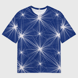 Женская футболка оверсайз Звезды на синем фоне