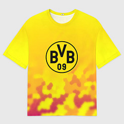 Женская футболка оверсайз Borussia камуфляж желтый текстура