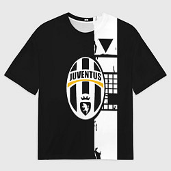 Женская футболка оверсайз Ювентус геометрия белая