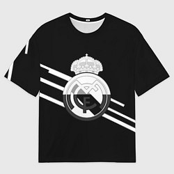 Женская футболка оверсайз Реал Мадрид полосы текстура линии