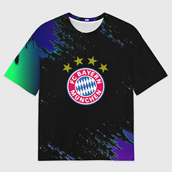 Женская футболка оверсайз Бавария Мюнхен краски текстура