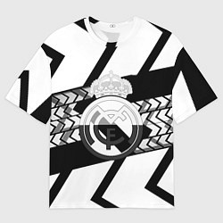 Женская футболка оверсайз Реал Мадрид краски полосы