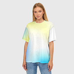 Футболка оверсайз женская Color yellow blue white, цвет: 3D-принт — фото 2