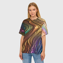 Футболка оверсайз женская Сморщенные складочки жидкости, цвет: 3D-принт — фото 2