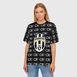 Футболка оверсайз женская Juventus sport pattern, цвет: 3D-принт — фото 2