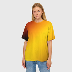 Футболка оверсайз женская Color yellow red gradient, цвет: 3D-принт — фото 2