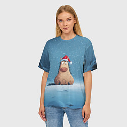 Футболка оверсайз женская Удивленная забавная лошадка, цвет: 3D-принт — фото 2