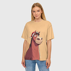 Футболка оверсайз женская Уставшая за год лошадка, цвет: 3D-принт — фото 2