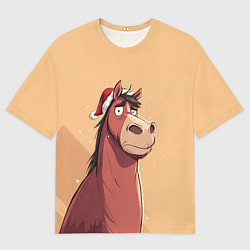 Футболка оверсайз женская Уставшая за год лошадка, цвет: 3D-принт