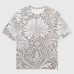 Футболка оверсайз женская Вензельные цветы, цвет: 3D-принт