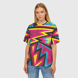 Футболка оверсайз женская Геометрия, цвет: 3D-принт — фото 2