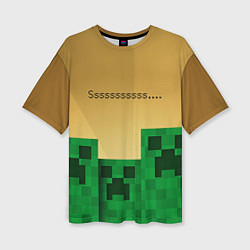 Женская футболка оверсайз Minecraft Sssss