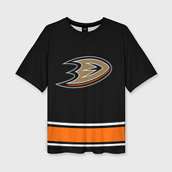 Женская футболка оверсайз Anaheim Ducks Selanne