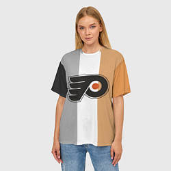 Футболка оверсайз женская Philadelphia Flyers, цвет: 3D-принт — фото 2