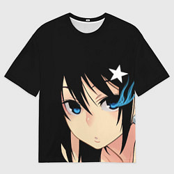 Женская футболка оверсайз Black Rock Shooter - глаза Мато Курои