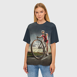 Футболка оверсайз женская Велогонщик, цвет: 3D-принт — фото 2