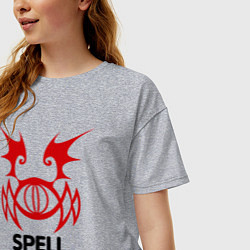 Футболка оверсайз женская Dark Elf Mage - Spell Howler, цвет: меланж — фото 2