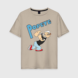 Футболка оверсайз женская Popeye, цвет: миндальный