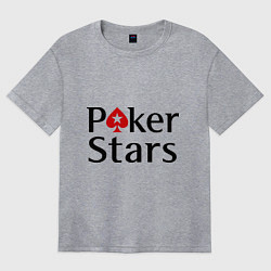 Футболка оверсайз женская Poker Stars, цвет: меланж