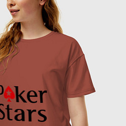 Футболка оверсайз женская Poker Stars, цвет: кирпичный — фото 2