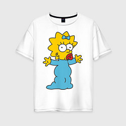 Футболка оверсайз женская Maggie Simpson, цвет: белый
