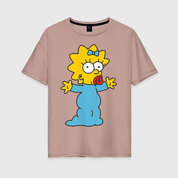 Футболка оверсайз женская Maggie Simpson, цвет: пыльно-розовый