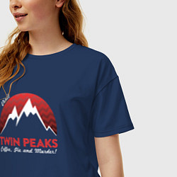 Футболка оверсайз женская Twin Peaks: Pie & Murder, цвет: тёмно-синий — фото 2