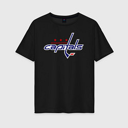 Футболка оверсайз женская Washington Capitals, цвет: черный