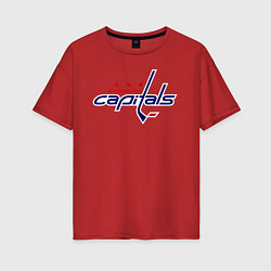 Футболка оверсайз женская Washington Capitals, цвет: красный