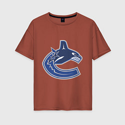 Футболка оверсайз женская Vancouver Canucks, цвет: кирпичный