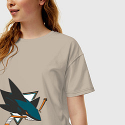 Футболка оверсайз женская San Jose Sharks, цвет: миндальный — фото 2