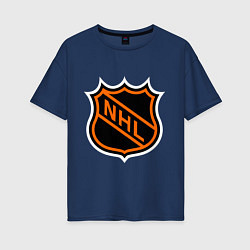 Футболка оверсайз женская NHL, цвет: тёмно-синий