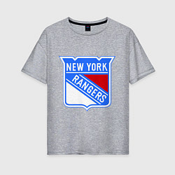 Футболка оверсайз женская New York Rangers, цвет: меланж