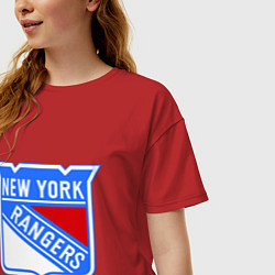 Футболка оверсайз женская New York Rangers, цвет: красный — фото 2
