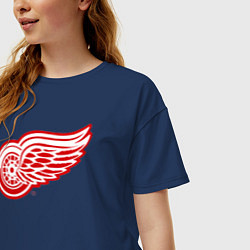 Футболка оверсайз женская Detroit Red Wings, цвет: тёмно-синий — фото 2