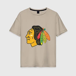 Футболка оверсайз женская Chicago Blackhawks, цвет: миндальный