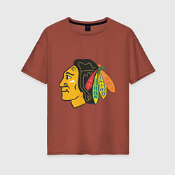 Футболка оверсайз женская Chicago Blackhawks, цвет: кирпичный