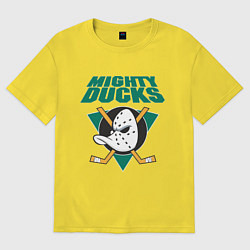 Футболка оверсайз женская Anaheim Mighty Ducks, цвет: желтый