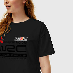 Футболка оверсайз женская Mitsubishi wrc, цвет: черный — фото 2