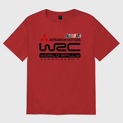 Футболка оверсайз женская Mitsubishi wrc, цвет: красный