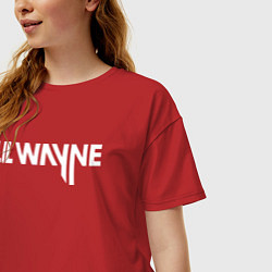 Футболка оверсайз женская Lil Wayne, цвет: красный — фото 2