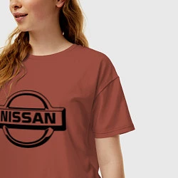 Футболка оверсайз женская Nissan club, цвет: кирпичный — фото 2