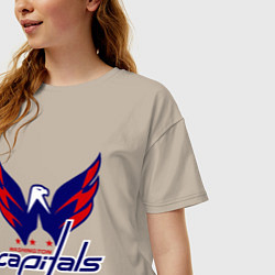 Футболка оверсайз женская Washington Capitals: Ovechkin, цвет: миндальный — фото 2