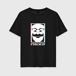 Футболка оверсайз женская F society, цвет: черный