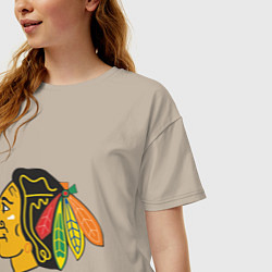 Футболка оверсайз женская Chicago Blackhawks: Kane, цвет: миндальный — фото 2