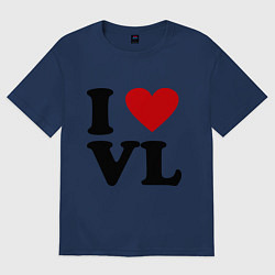 Футболка оверсайз женская I love VL, цвет: тёмно-синий